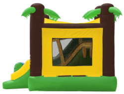jungle bounce house rental with slide 1767378280 Jungle Bounce House with Slide & Basketball Hoop